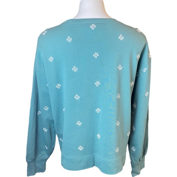 Draper James Gretchen cropped Sweatshirt in Embroidered Viola Size XL - Picture 8 of 12